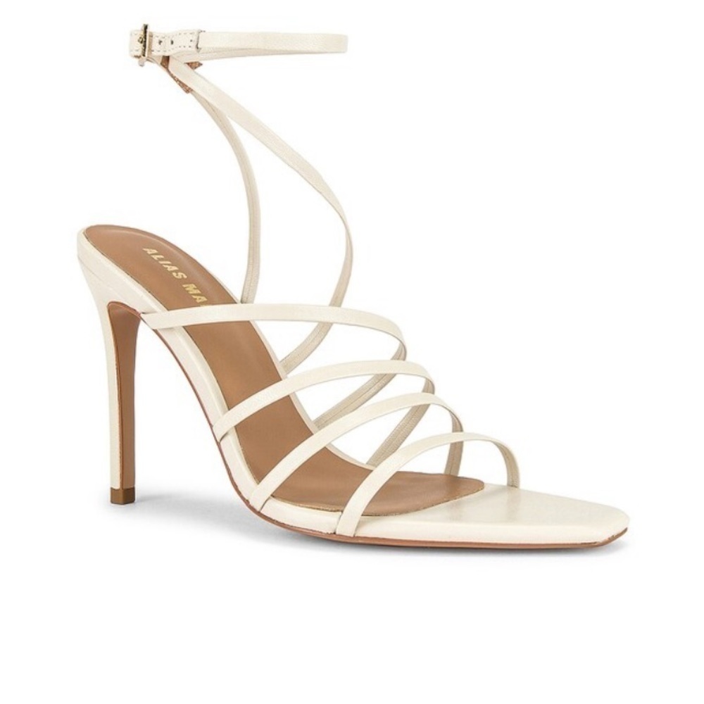 NEW Alias Mae Stiletto Sandals Isabelle Bone Kid Leather Ankle Strap Size 5